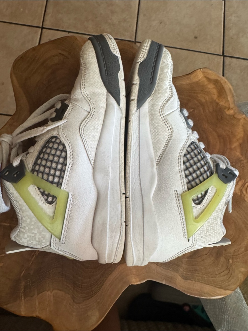 Jordan Kids White and Lime Accent Sneakers - Picture 8 of 9